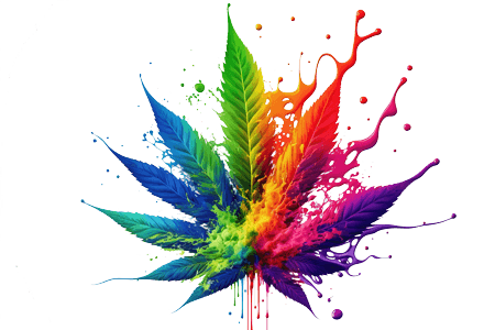 cannabis image made from paint small